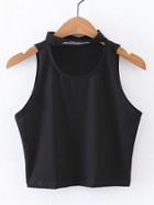 Shein Choker Neck Letter Embroidered Tank Top