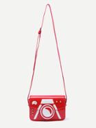 Shein Red Patent Leather Camera Design Flap Crossbody Bag