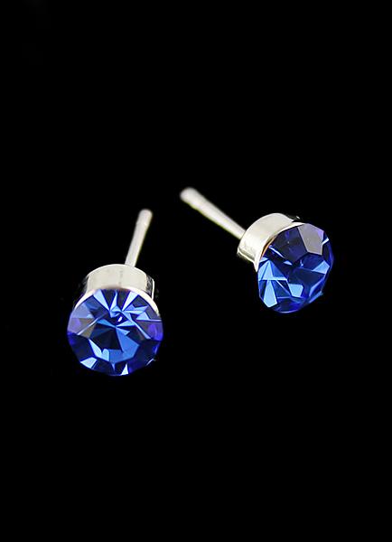Shein Blue Diamond Silver Stud Earrings