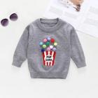 Shein Toddler Girls Pom Pom Derail Letter Print Sweater