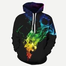 Shein Men Colorful Smoke Print Hooded Sweatshirt