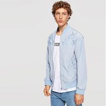 Shein Men Zip Up Dragon Print Bomber Jacket