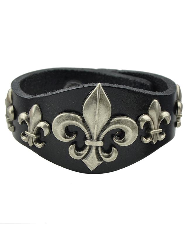Shein Black Wide Pu Leather Bracelet