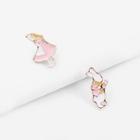 Shein Rabbit & Girl Stud Earrings