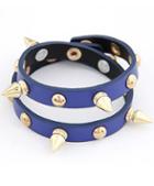 Shein Blue Rivet Leather Bracelet