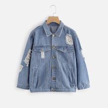 Shein Plus Ripped Single Breasted Denim Jacket