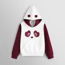 Shein Girls Hooded With Pom Pom Detail Sweatshirt