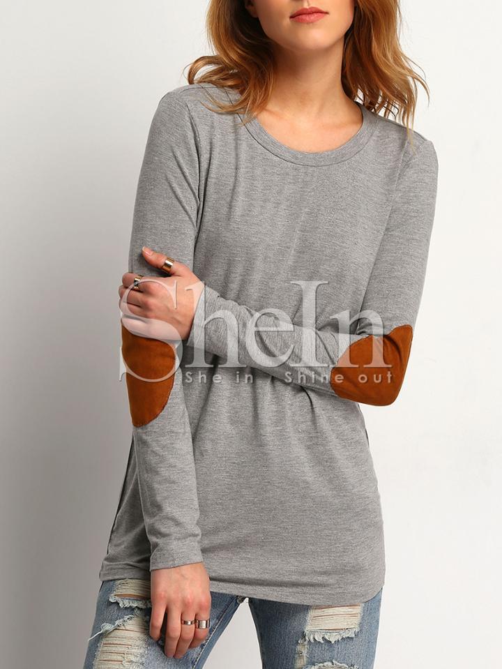 Shein Elbow Patch Loose T-shirt