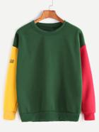 Shein Color Block Drop Shoulder Letter Print Sweatshirt