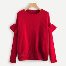 Shein Ruffle Embellish Solid Jumper
