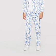 Shein Men Button Front Floral Print Pants