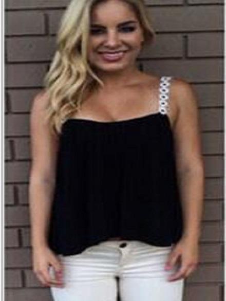 Shein Was Thin Loose Chiffon Shirt Sleeveless Vest Straps Bottoming Large Spot
