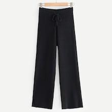 Shein Slit Hem Ribbed Wide Leg Pants