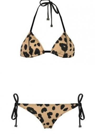 Rosewe Halter Neck Leopard Print Two Piece Bikini