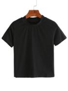 Shein Black Crew Neck T-shirt
