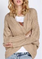 Rosewe New Arrival Long Sleeve Khaki Cardigans For Woman