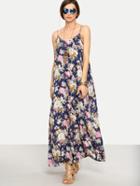 Shein Multicolor Floral Spaghetti Strap Maxi Dress