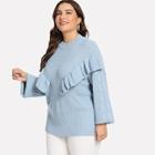 Shein Plus Ruffle Detail Solid Sweater