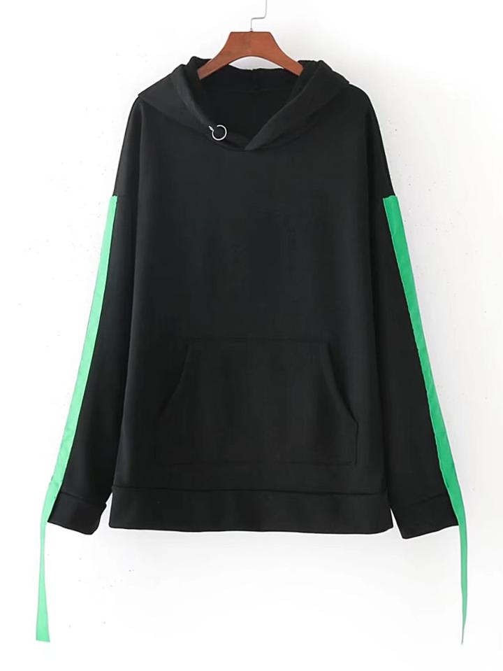 Shein Tape Side Hooded Sweatshirt