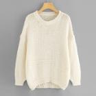 Shein Loose Knit Dip Hem Jumper