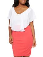 Shein Color-block V Neck Cape Plus Dress