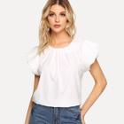 Shein Tiered Pleated Sleeve Blouse