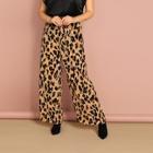 Shein Plus Elastic Waist Leopard Print Pants