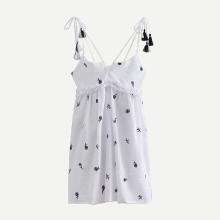 Shein Tassel Tie Embroidery Dress
