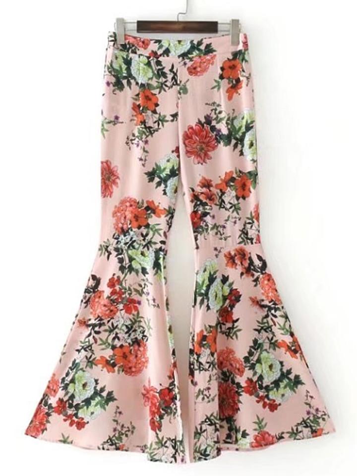 Shein Floral Print Flare Pants