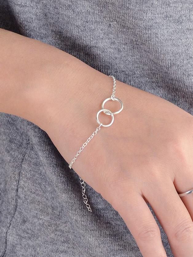 Shein Silver Simple Two Circle Bracelets