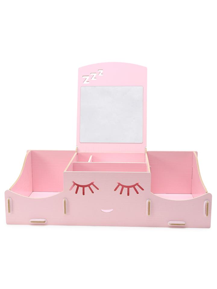 Shein Pink Happy Smile Cute Diy Makeup Storage