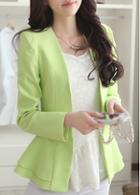 Rosewe Button Embellished Light Green Long Sleeve Blazer