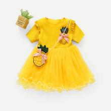 Shein Girls Embroidery Detail Frill Trim Dress