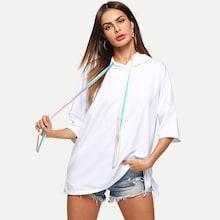 Shein Drawstring Tunic Hoodie