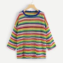 Shein Plus Cut Out Color Block Sweater