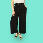 Shein Plus Frilled Waist Button Up Pants