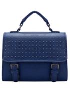 Shein Blue Studded Magnetic Pu Shoulder Bag