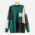 Shein Plus Color Block Asymmetric Hem Jumper