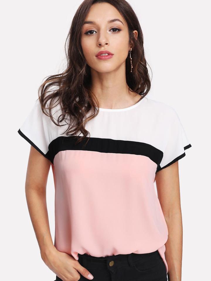 Shein Color Block Tunic Top