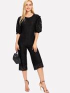 Shein Puff Sleeve Lace Jumpsuit