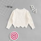 Shein Girls Mixed Knit Solid Sweater