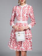 Shein White Vintage Embroidered Layered Dress