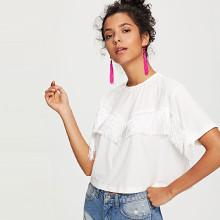 Shein Fringe Embellished Crop Tee