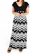 Shein Black V Neck Zigzag Plus Dress