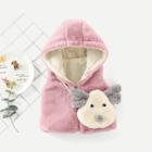 Shein Toddler Girls Cartoon Pattern Teddy Hooded Vest