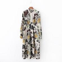Shein Keyhole Back Mock Neck Floral Print Dress
