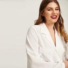 Shein Plus Lace Applique Dual Pocket Shirt