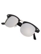 Shein Browline Frame Silver Lenses Sunglasses