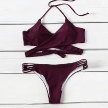 Shein Plus Ladder Cut Out Wrap Bikini Set