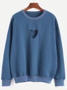 Shein Dark Blue Cutout Front Sweatshirt